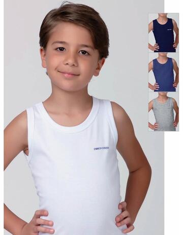 Canottiera da bambino spalla larga in cotone bielastico Enrico Coveri ET4002 - CIAM Centro Ingrosso Abbigliamento